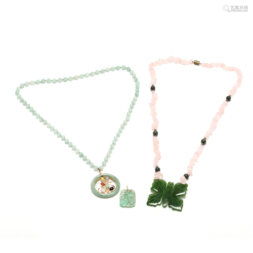 Group of Jade Jewelry Items