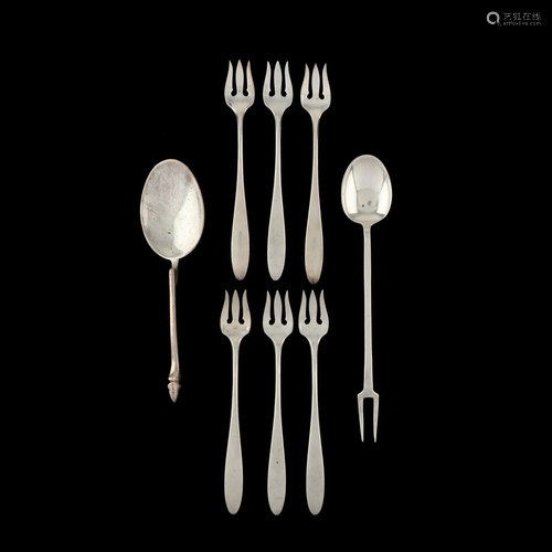 A Grouping of Cocktail Hour Sterling Silver Flatware