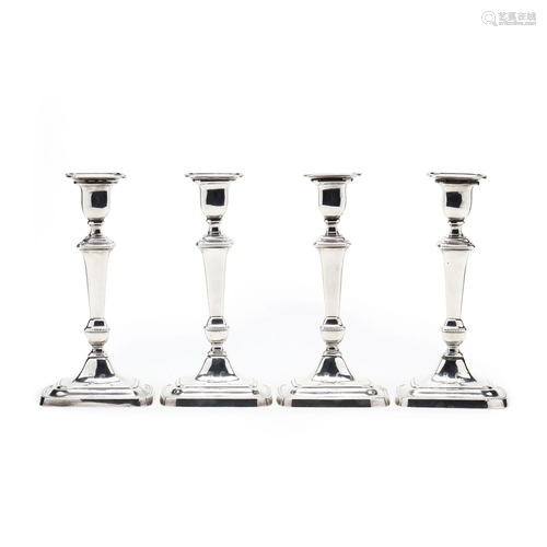 Set of Four George V Silver Candlesticks