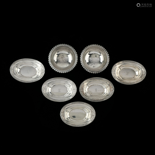 Seven Sterling Silver Salts & Nut Dishes