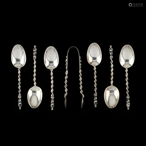 A George V Silver Demitasse Spoon Set with Case