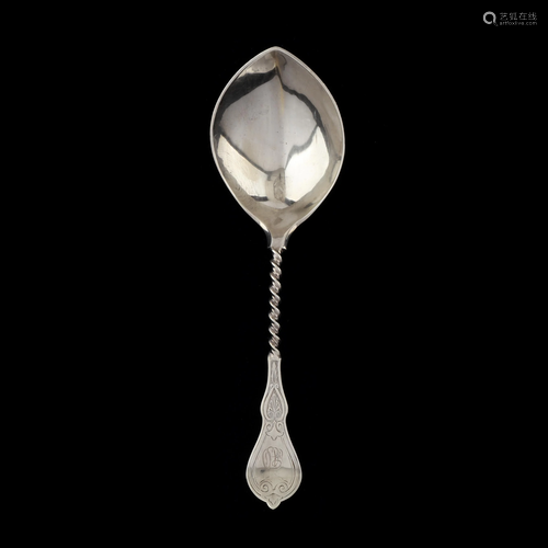 Albert Coles Coin Silver Serving Spoon