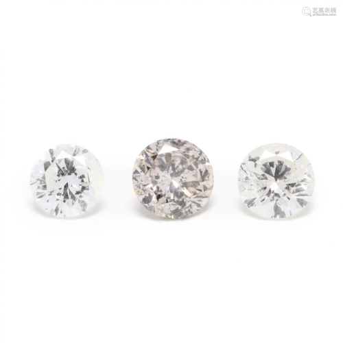Three Loose Round Brilliant Cut Diamonds