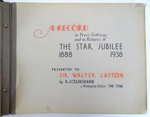 Book: A Record in Press Cuttings and in Pictures of The Star Jubilee (1888-1938), 50 Year