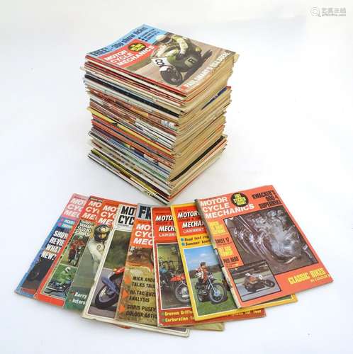 A collection of 1960s-1980s motorcycle and motoring magazines, to include titles 'Motorcyclist