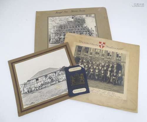 Three photographs and a passport of Mr Frank Own Bell (Indian Civil Service 1930-47), to include a