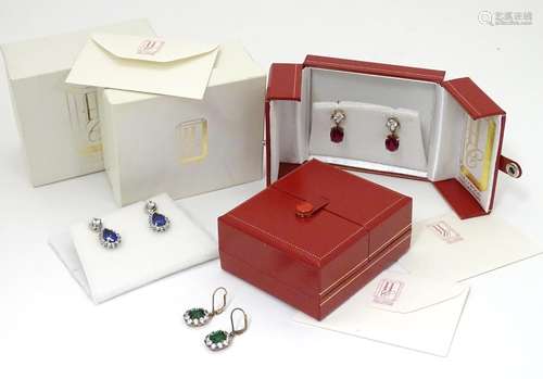 Three assorted pairs of earrings from the 'Hollywood' collection, reproductions of the earrings worn