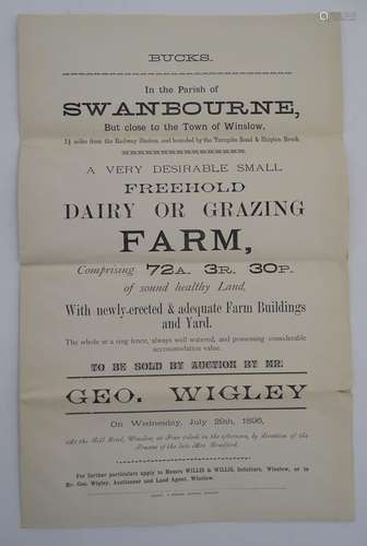 Buckinghamshire local interest: a Victorian property advertising prospectus/catalogue, 'In the