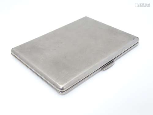 A silver plate cigarette case 4 1/4