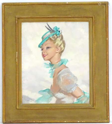 Debil, XX, French School, Oil on canvas, A portrait of a dancer, A young lady dressed for a dance