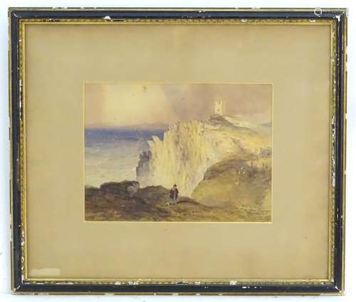 L. Lamb, XIX, Irish School, Watercolour, Bray Head, Valentia Island, A coastal landscape scene