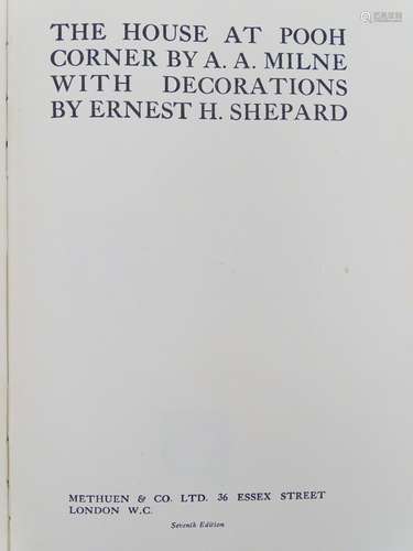 Book: The House at Pooh Corner, by A. A. Milne. Decorations by E. H. Shepard. Published 1934. Please