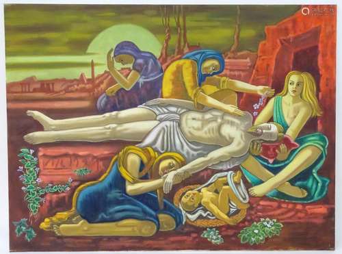 Richard Turner, known as Turneramon (1940-2013), English School, Oil on canvas, Lamentation of