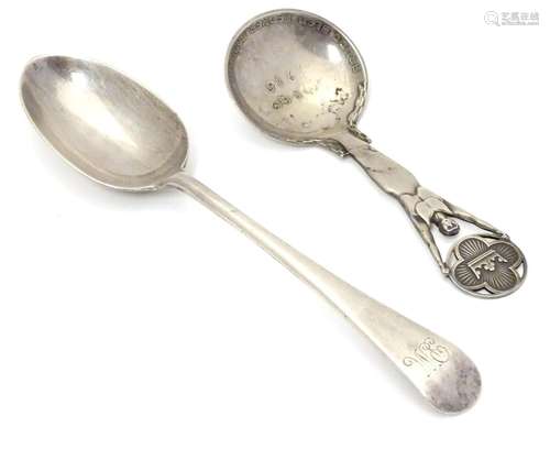 A Norwegian .830 silver spoon commemorating the liberation of Norway from German occupation at the