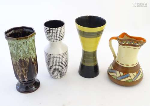 Vintage Retro, Mid-Century: an assortment of ceramics, comprising: a drip-glazed vase by Bay, West