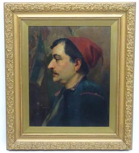 I. Carruthers, XIX, Maltese School, Oil on canvas, A portrait of a Continental sailor - Maltese of