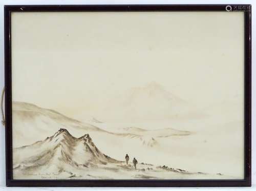 After Edward A. Wilson (1872-1912), Lithograph No.7, Mount Erbbis from Hut Point, An Alpine /