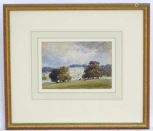 Attrib. David Cox Senior (1783-1859), English School, Watercolour, A landscape scene with a grand