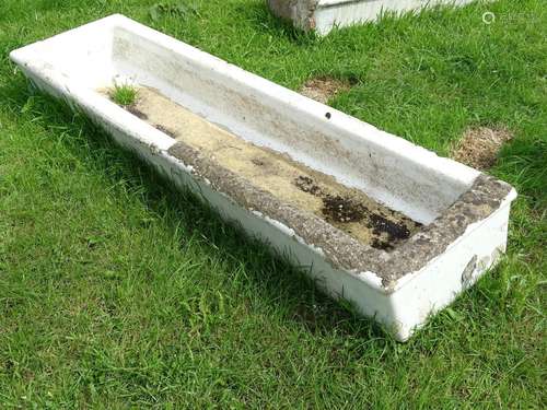 Garden & Architectural, Salvage: an early-20thC large reconstituted stone, enameled trough/