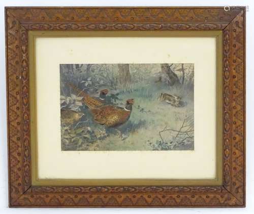 After Archibald Thorburn (1860-1935), Scottish School, Watercolour and body colour over a print, A