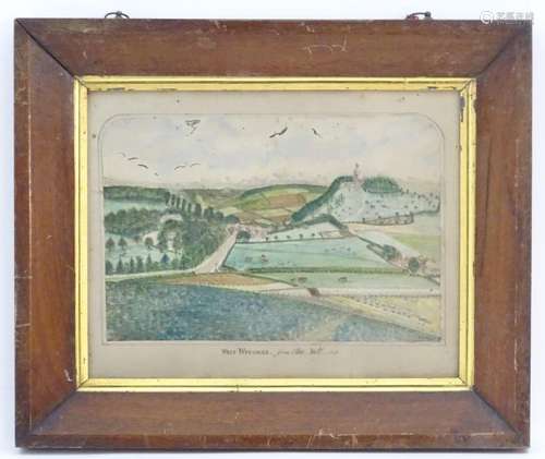 J. Mead, XIX, English School, Watercolour, West Wycombe from Blue Hill, 1860, A landscape view