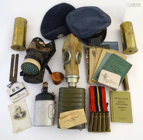 Militaria: a varied collection of 20thC military items, comprising a Royal Air Force officer's