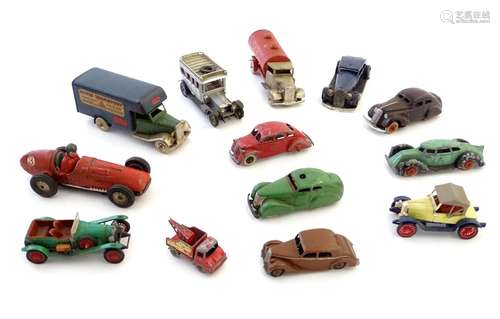 Toys: A quantity of diecast vehicles, to include a Tri-Ang Minic Transport truck, a Corgi Classics