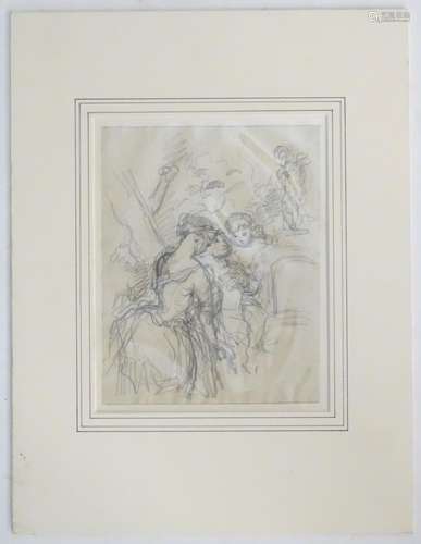 Célestin François Nanteuil (1813-1873), XIX, French School, Pencil sketch on paper, A study of