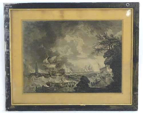 William Woollett (1735-1785), after Richard Wright (1735-1775), Marine School, Engraving, The