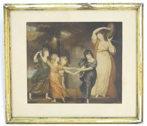 After George Romney (1734-1802), Coloured print, The Gower Family, The Children of Granville dancing