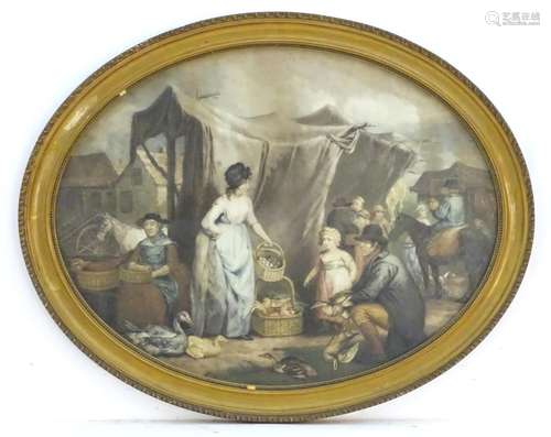 After James Ward (1769?1859), XX, English School, Coloured mezzotint, an oval, Poultry Market, A