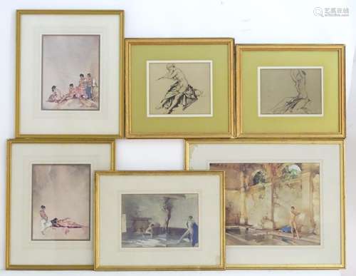 After William Russell Flint (1880-1969), Coloured prints, to include In Classic Provence, Mutinous