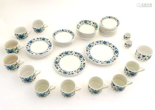 A quantity of Midwinter tea and dinner wares in the pattern Spanish Garden, to include cups and