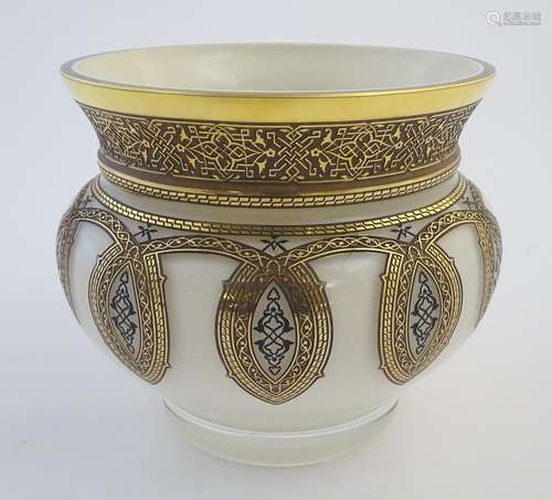 Glass: an 'Esabi' bowl by Osmanli, cased, number 1037 of a limited edition of 2000, the beige opal