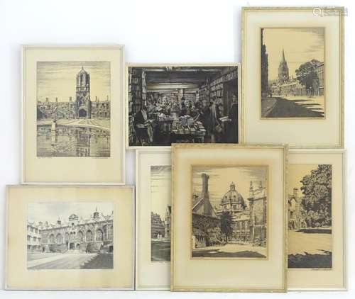 Charles Broadhurst, XX, English School, Engravings, Oxford scenes to include the Radcliffe Camera