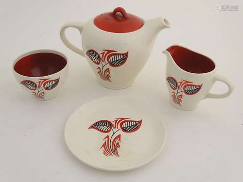 A quantity of vintage retro Wade tea wares, to include teapot, milk jug, sugar bowl, various cups,