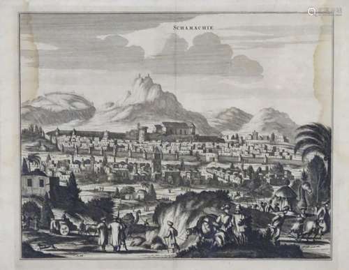 After Pieter Van Der Aa (1659-1733), Three 18thC copper plate engravings, Depicting the towns of