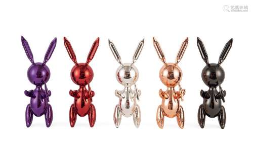 杰夫·昆斯 2019年作 气球兔 Black Rabbit；气球兔 Red Rabbit；气球兔 Rose Gold  Rabbit；气球兔 Purple Rabbit；气球兔 Silver Rabbit