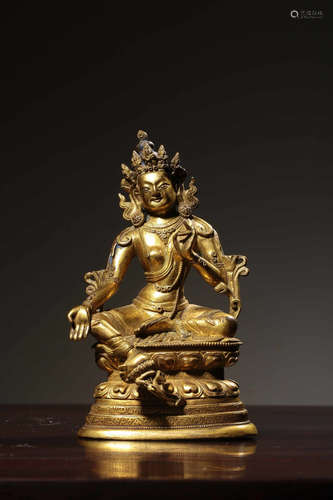 CHINESE GILT BRONZE BUDDHA