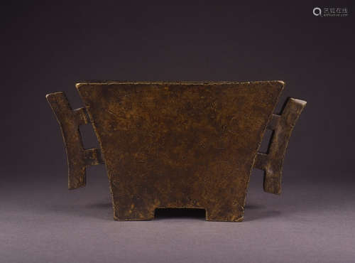 XUANDE MARK, CHINESE BRONZE SQUARED CENSER