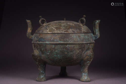 CHINESE BRONZE TRIPOD CENSER