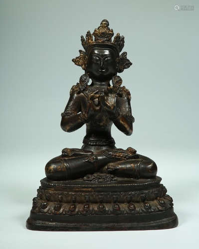 CHINESE GILT BRONZE BUDDHA