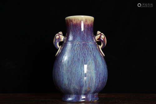 YONGZHENG MARK, CHINESE FLAMMED GLAZED VASE