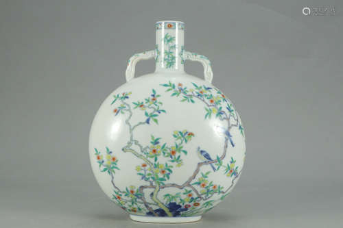 QIANLONG MARK, CHINESE FAMILLE ROSE MOONFLASK