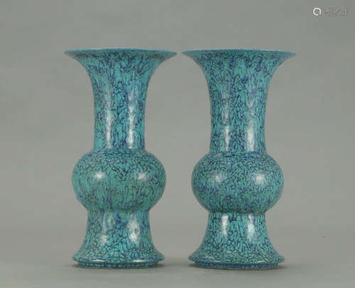 QIANLONG MARK, PAIR OF CHINESE LUJUN KILN VASE