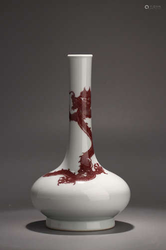 KANGXI MARK, CHINESE RED GLAZED VASE