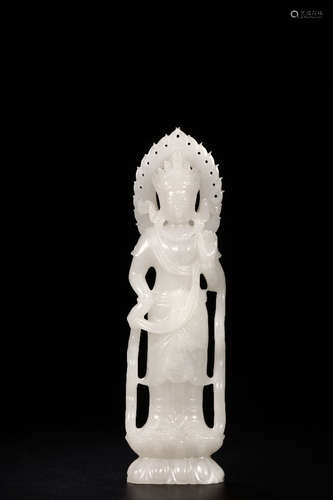 CHINESE CARVED HETIAN JADE ORNAMENT