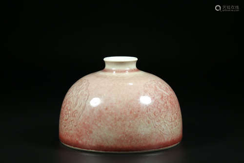 KANGXI MARK, CHINESE RED GLAZED DRAGON VASE