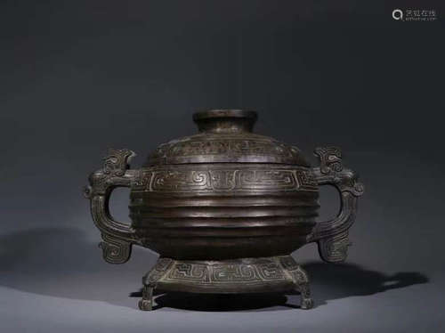 CHINESE BRONZE TRIPOD CENSER