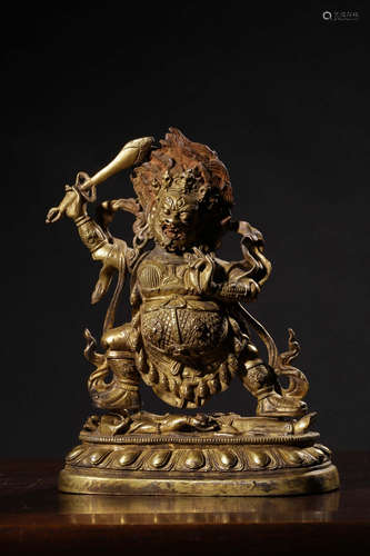 CHINESE GILT BRONZE BUDDHA